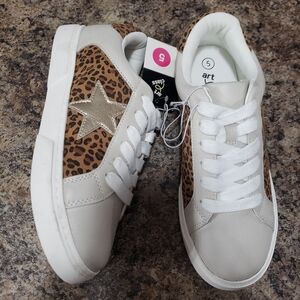 Kids' Leopard Print Court Sneakers - Art Class Size 5